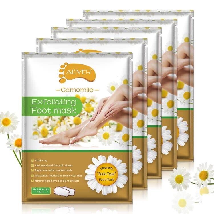 Natural Moisturizing Treatment ALIVER Foot Peel Mask (5 pack) for Repairing Cracked and Rough Heels
| Exfoliate Dead Sk