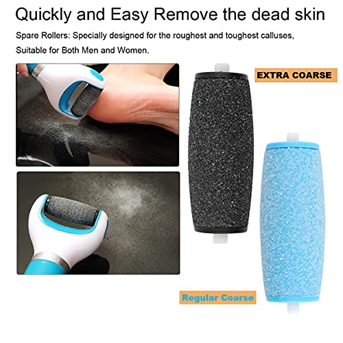 12 Pack Replaceable Rollers for Amope Pedi Refills Electronic Foot File - (6 Extra Coarse & 6 Regular Coarse) for Foot S