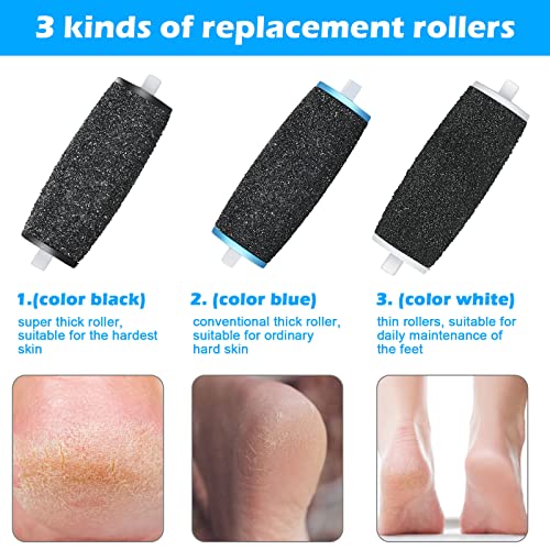 Amope Compatible Pedi Replacement Rollers 10/20 Pcs - 8 Coarse, 8 Regular, 4 Soft - Foot Scrubber Callus Remover Tool fo