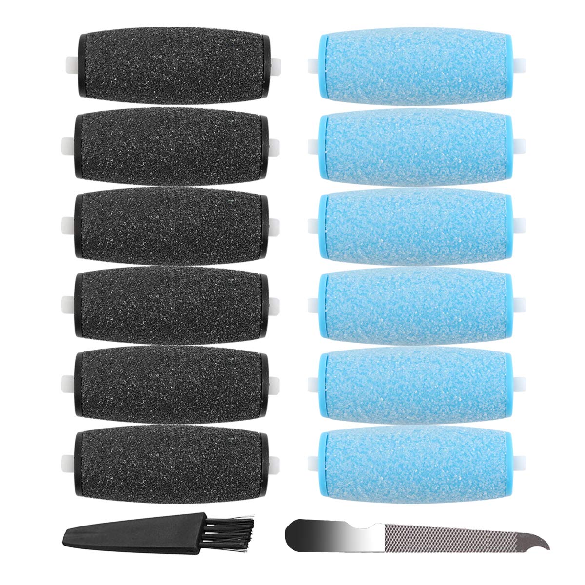 12 Pack Replaceable Rollers for Amope Pedi Refills Electronic Foot File - (6 Extra Coarse & 6 Regular Coarse) for Foot S