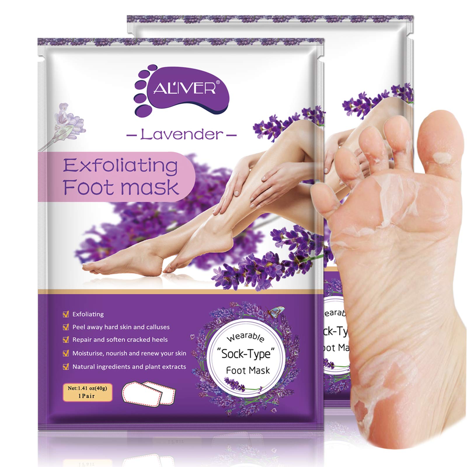 2 Pack Natural Foot Care Peeling Mask for Cracked Heels & Calluses
Natural Foot Exfoliating Mask 2 Pack for Removing Dea